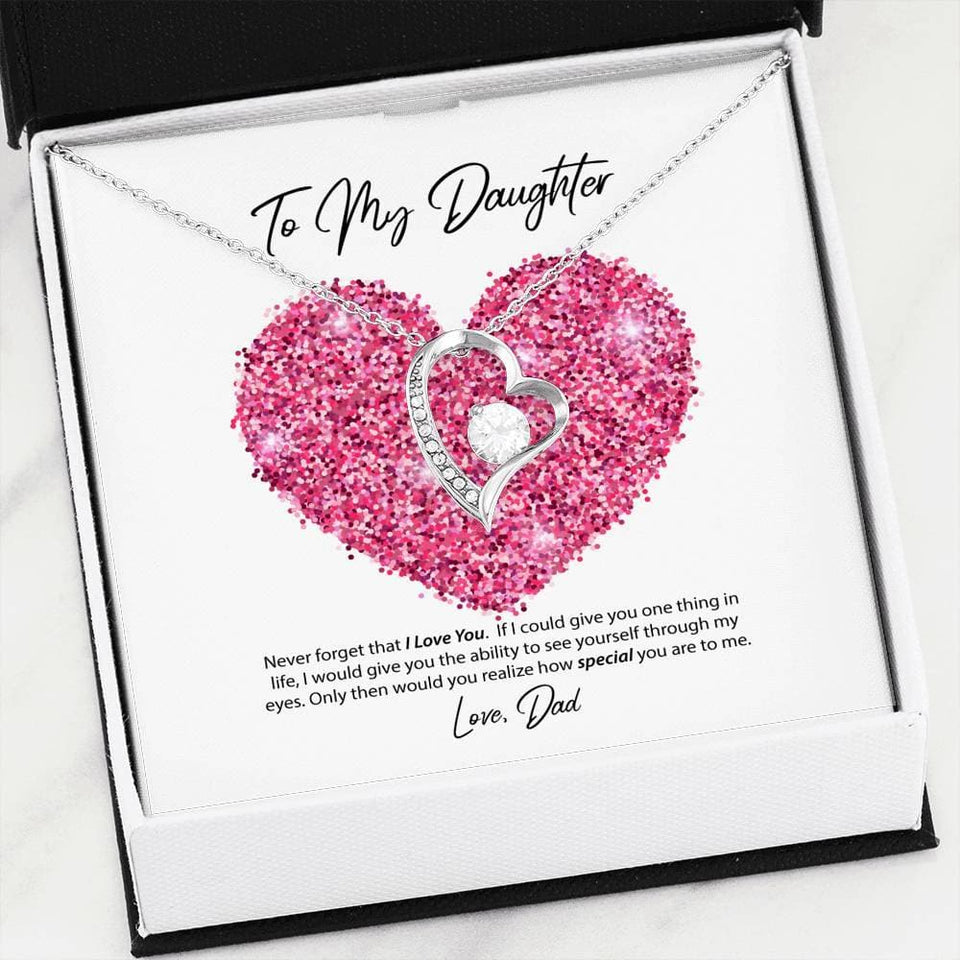 To My Daughter Love Dad Forever Love Necklace