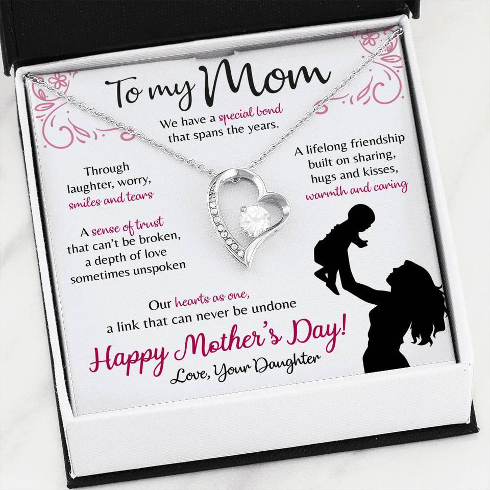 Forever Love Necklace - To My Mom - Forever Love - Our Heart as One Gift For Wife For Mom Gift For