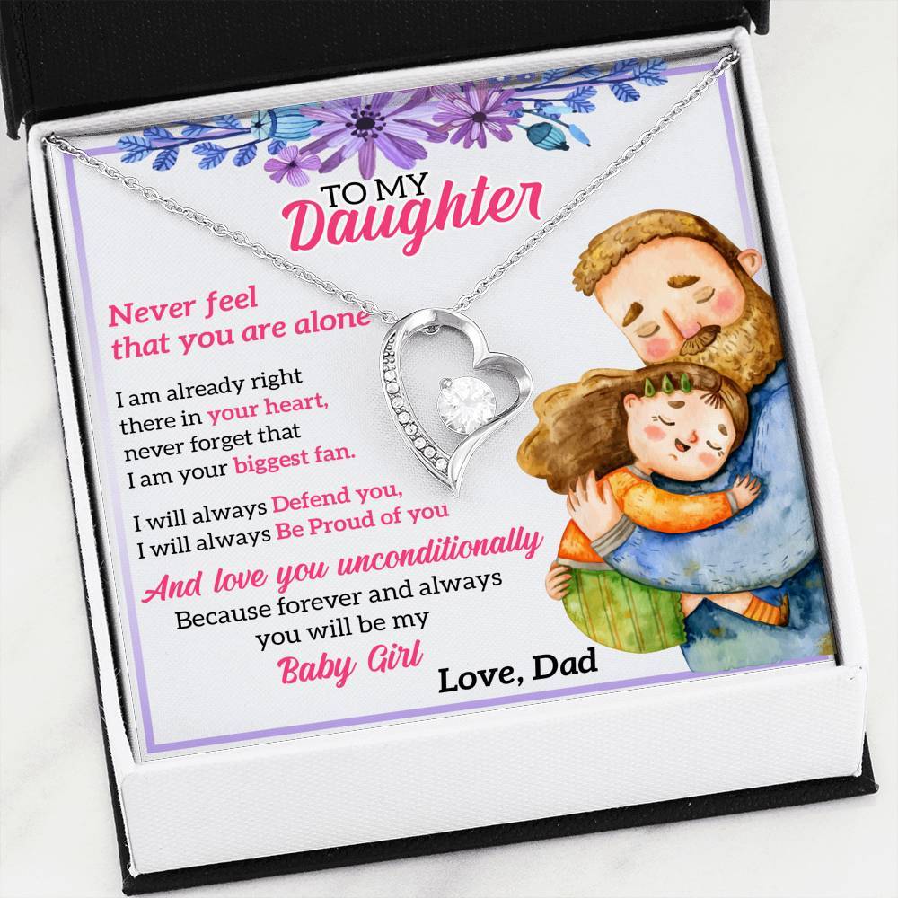 Namashops - Forever Love Necklace - To My Daughter - Forever Love - Love You Unconditionally, Gift For Wife, For Mom, Gift For Christmas, Birthday