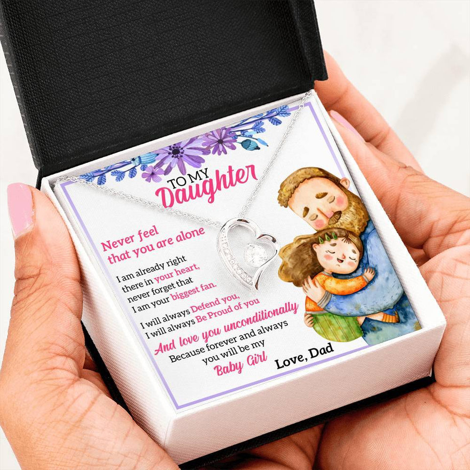 Namashops - Forever Love Necklace - To My Daughter - Forever Love - Love You Unconditionally, Gift For Wife, For Mom, Gift For Christmas, Birthday