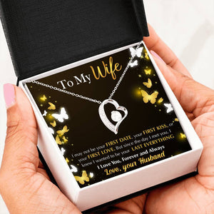 Namashops - Forever Love Necklace - To My Wife - Last Everything - Butterflies, Gift For Wife, For Mom, Gift For Christmas, Birthday