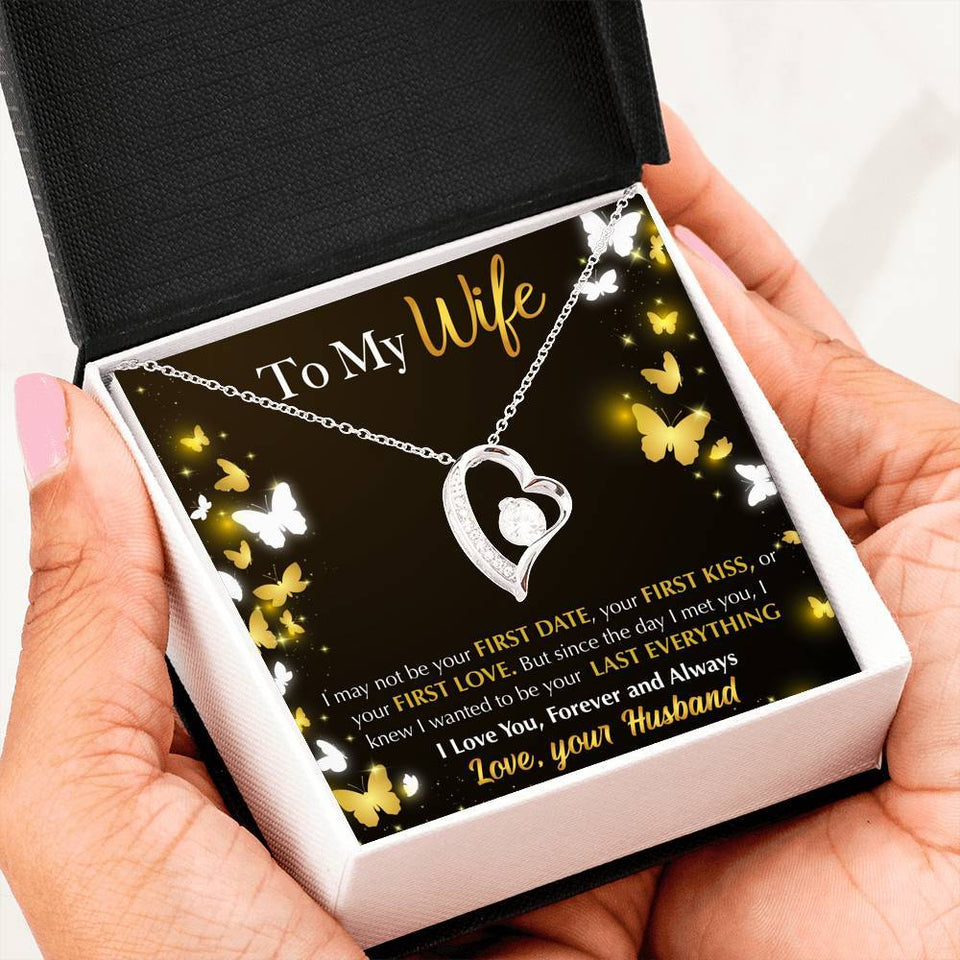 Namashops - Forever Love Necklace - To My Wife - Last Everything - Butterflies, Gift For Wife, For Mom, Gift For Christmas, Birthday