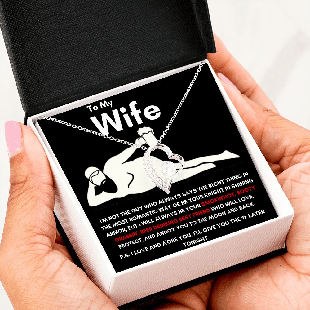 To My Wife - Forever Love Necklace - Booty Grabbin' - Black Card Gift For Mom, necklace For Wife, Gift For Mother's Day