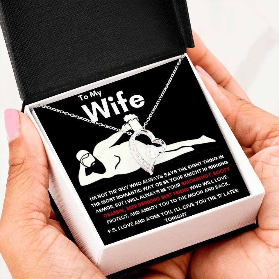 To My Wife - Forever Love Necklace - Booty Grabbin' - Black Card Gift For Mom, necklace For Wife, Gift For Mother's Day