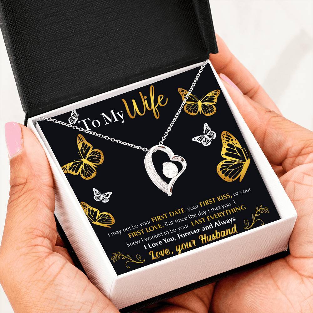 Namashops - Forever Love Necklace - To My Wife - Last Everything - Flying Butterflies, Gift For Wife, For Mom, Gift For Christmas, Birthday