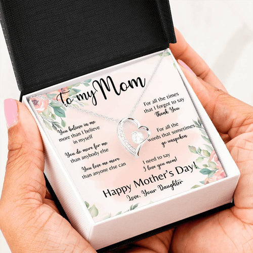 Namashops - Forever Love Necklace - To My Mom - You Believe in Me - Forever Love, Gift For Wife, For Mom, Gift For Christmas, Birthday