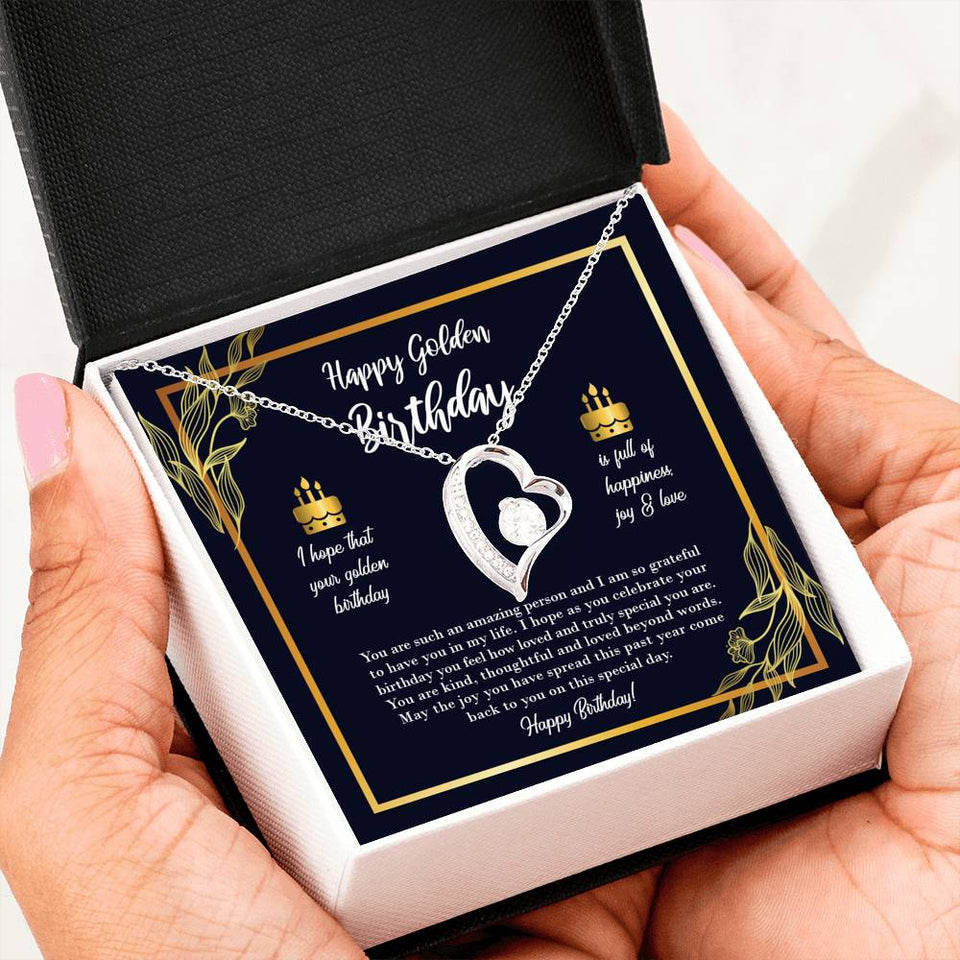Happy Golden Birthday - Birthday Gift Forever Love Necklace