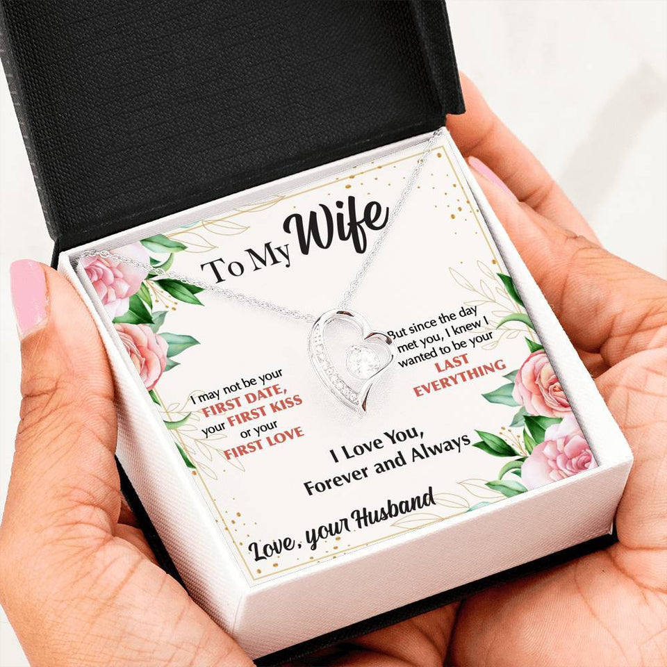 Namashops - Forever Love Necklace - To My Wife - F&W - Last Everything Card, Gift For Wife, For Mom, Gift For Christmas, Birthday