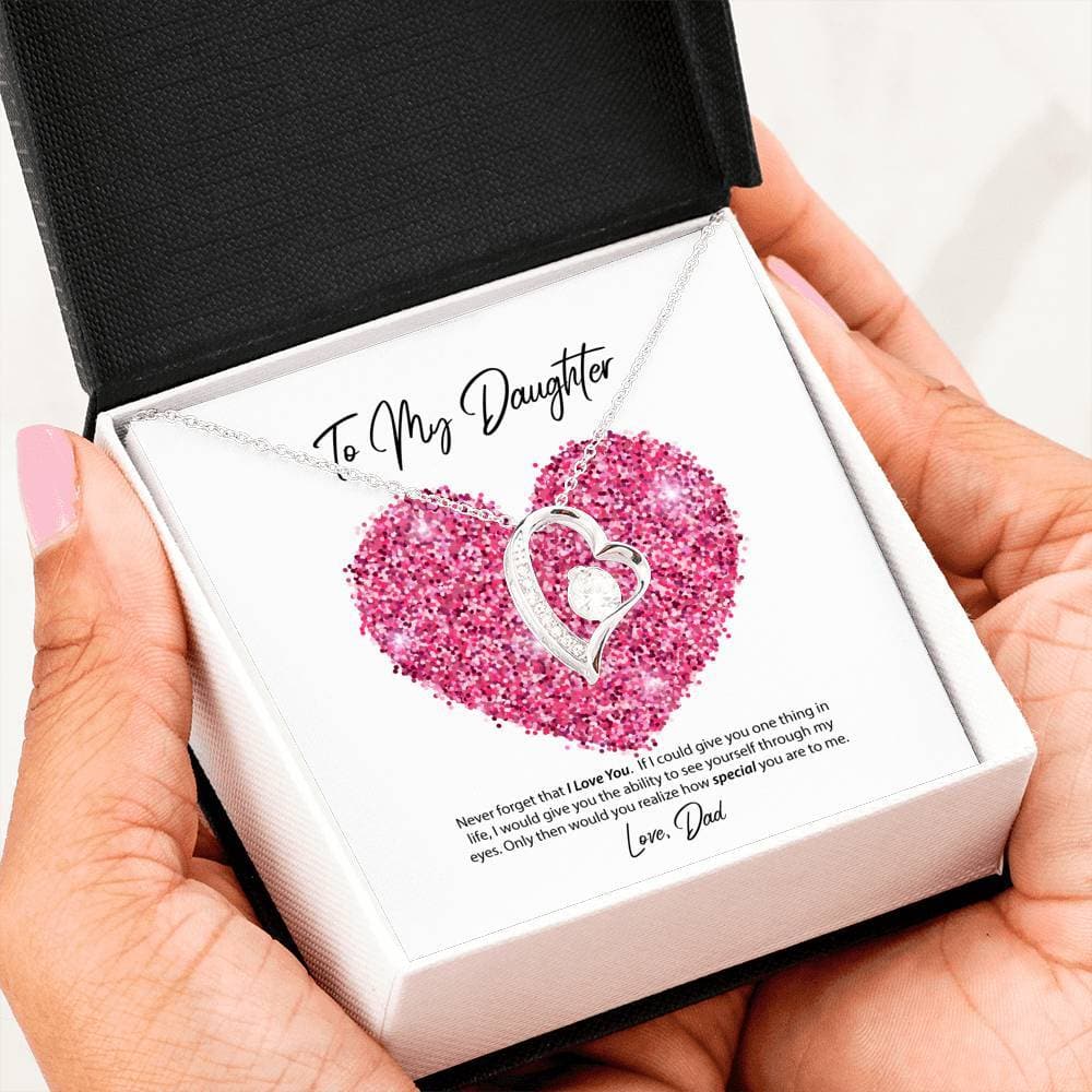 To My Daughter Love Dad Forever Love Necklace
