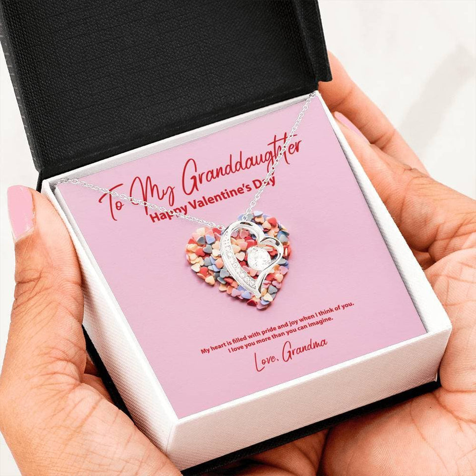 To My Granddaughter from Grandma Valentine's Day Forever Love Necklace