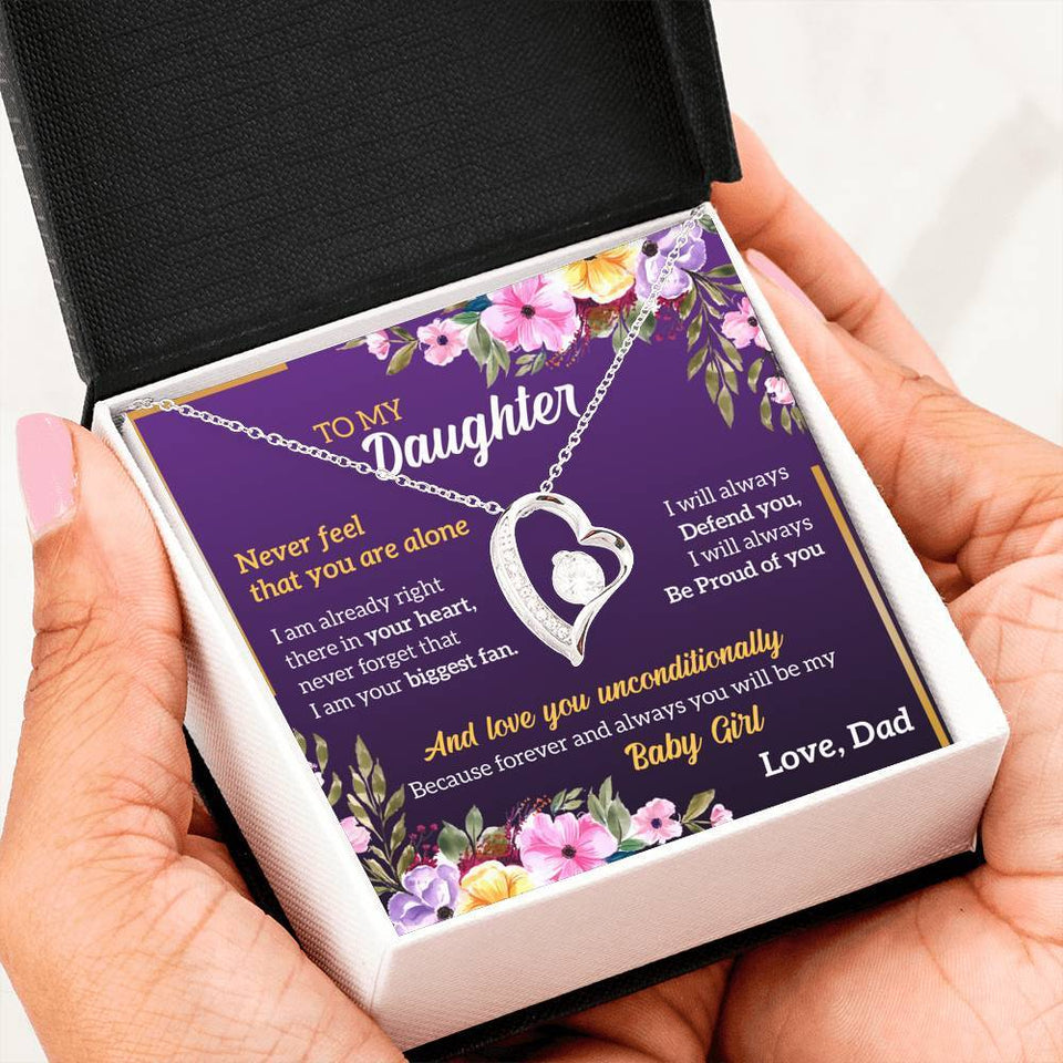 Namashops - Forever Love Necklace - To My Daughter - Forever Love - You are not alone, Gift For Wife, For Mom, Gift For Christmas, Birthday
