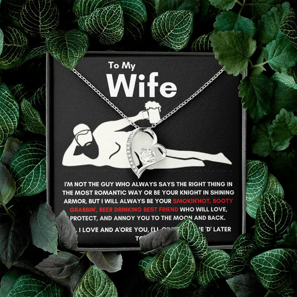 To My Wife - Forever Love Necklace - Booty Grabbin' - Black Card Gift For Mom, necklace For Wife, Gift For Mother's Day