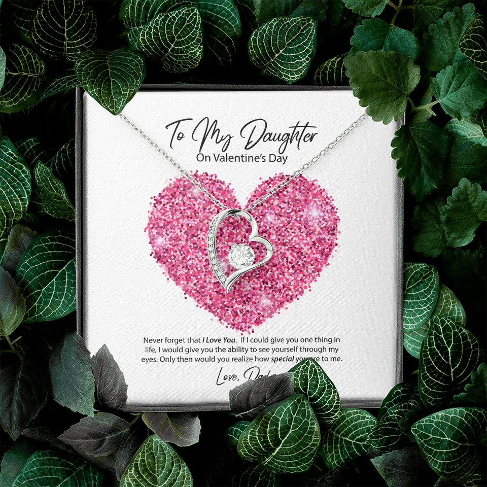 To My Daughter from Dad Valentine's Day Forever Love Necklace
