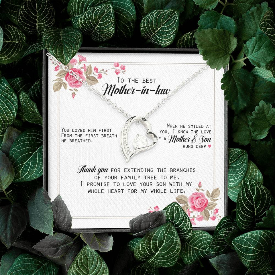 You Loved Him First - Gift For Mother Of The Groom Forever Love Necklace