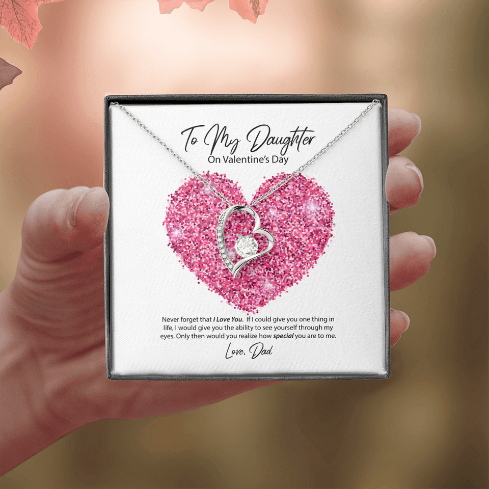To My Daughter from Dad Valentine's Day Forever Love Necklace