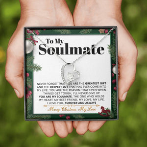 Namashops - Forever Love Necklace - To My Soulmate - The One who Holds my Heart - Forever Love Necklace, Gift For Wife, For Mom, Gift For Christmas, Birthday