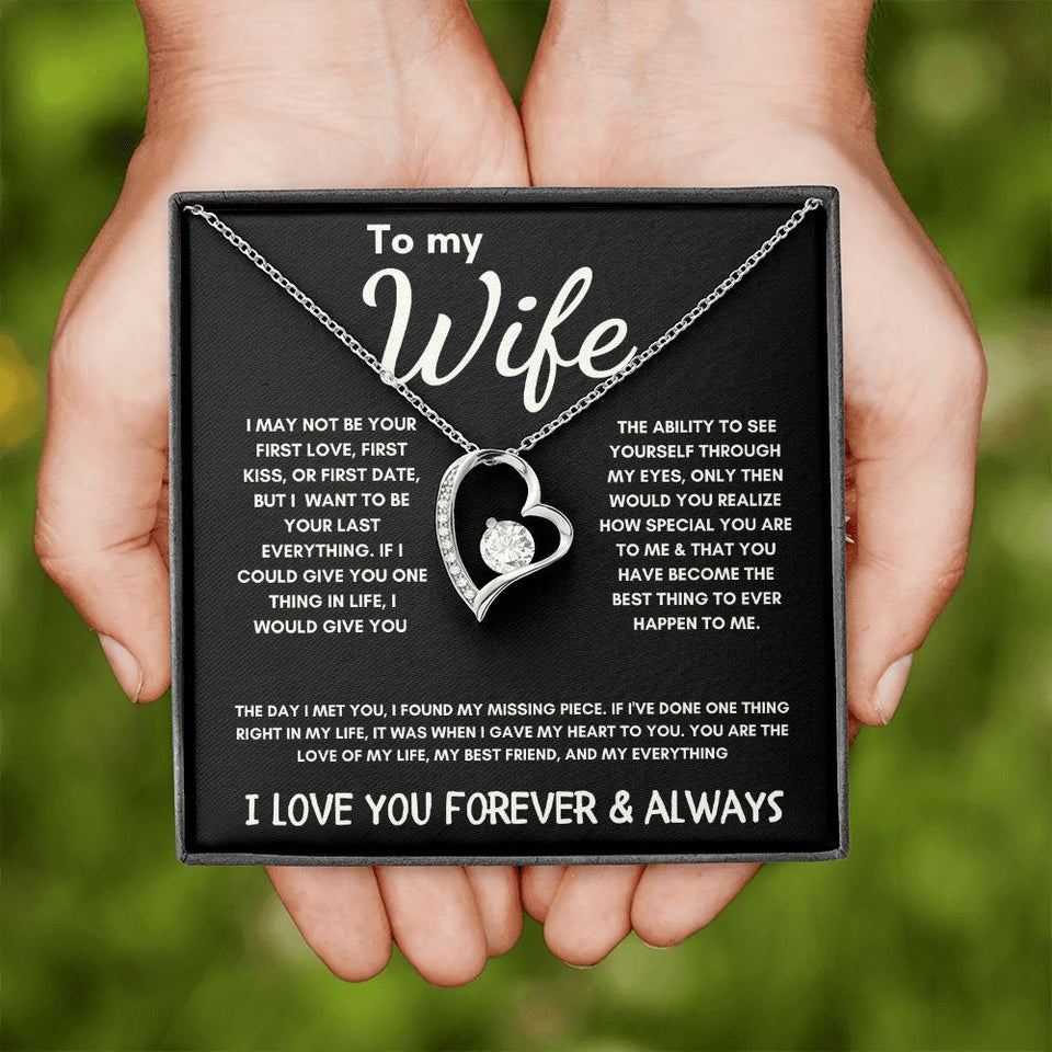 To My Wife - Forever Love Necklace - The Day I Met You - Black Card Gift For Mom, necklace For Wife, Gift For Mother's Day