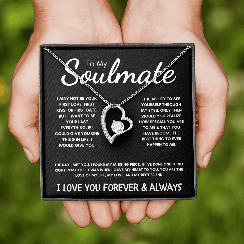 To My Soulmate - Forever Love Necklace - The Day I Met You - Black Card