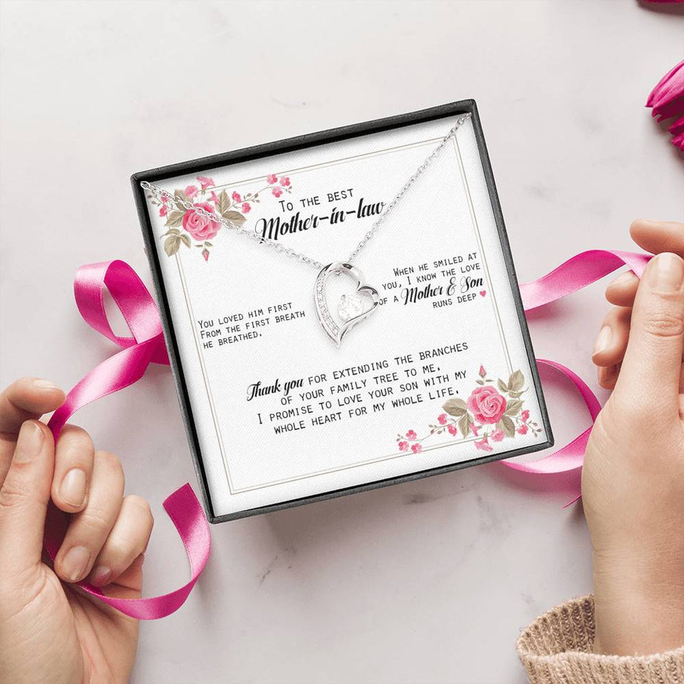 You Loved Him First - Gift For Mother Of The Groom Forever Love Necklace