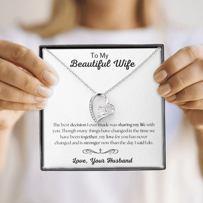 To My Beautiful Wife - Forever Love Necklace Gift For Mom, necklace For Wife, Gift For Mother's Day