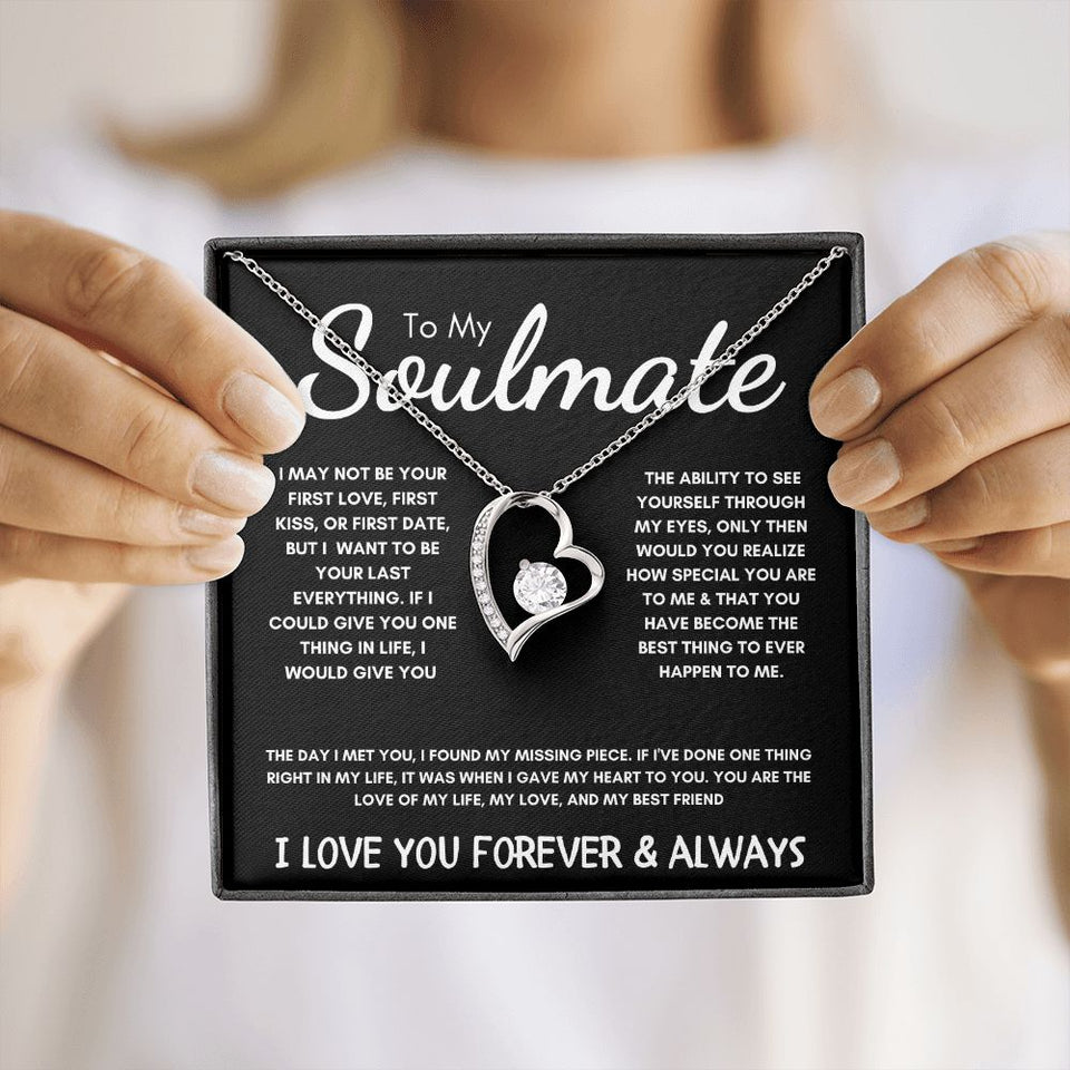 To My Soulmate - Forever Love Necklace - The Day I Met You - Black Card
