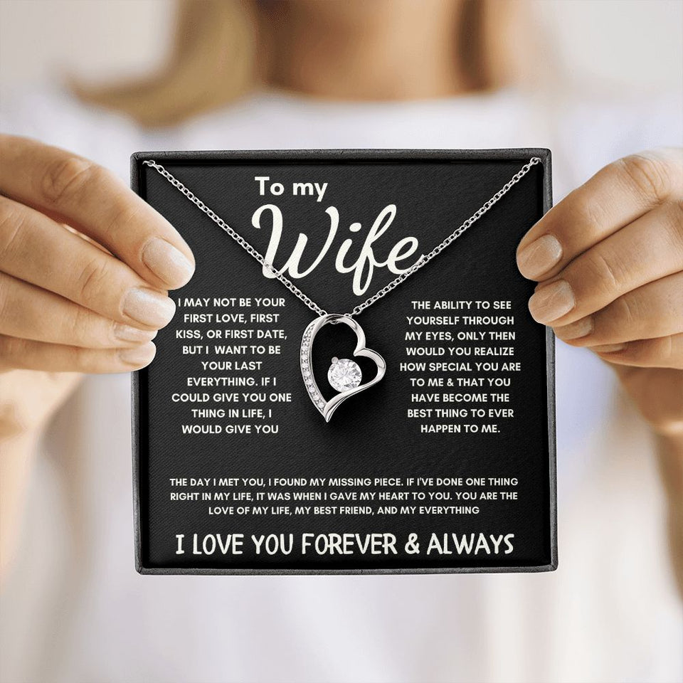 To My Wife - Forever Love Necklace - The Day I Met You - Black Card Gift For Mom, necklace For Wife, Gift For Mother's Day