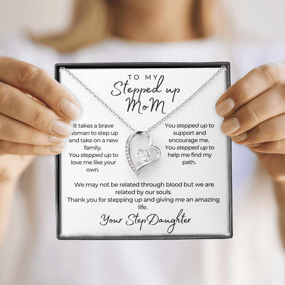 Gorgeous Necklace for Step Mom from Step Daughter, Personalized Forever Love Necklace, Birthday, Mother's Day Gift