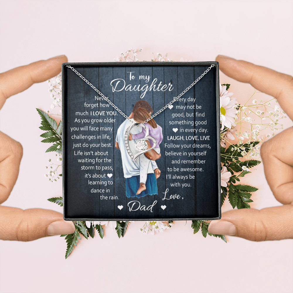 To My Daughter | I Love You | Necklace for Daughter Forever Love Necklace