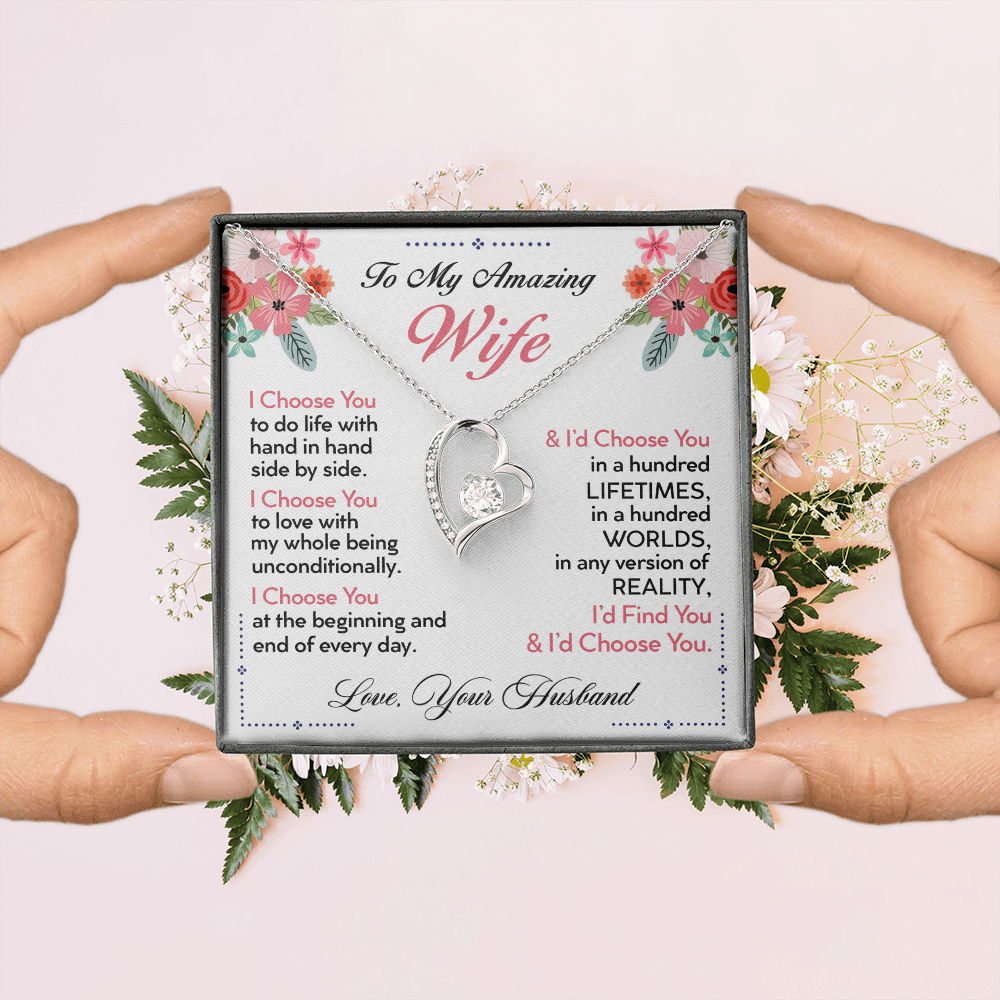 To My Wife | I Choose You | Forever Love Necklace | Romantic Gift for Wife