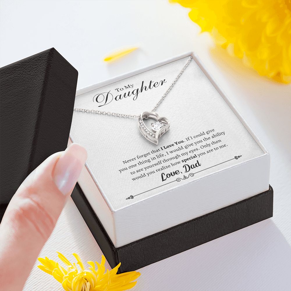 To My Daughter - Never Forget - Love Dad - Forever Love Necklace Gift For Mom, necklace For Wife, Gift For Mother's Day