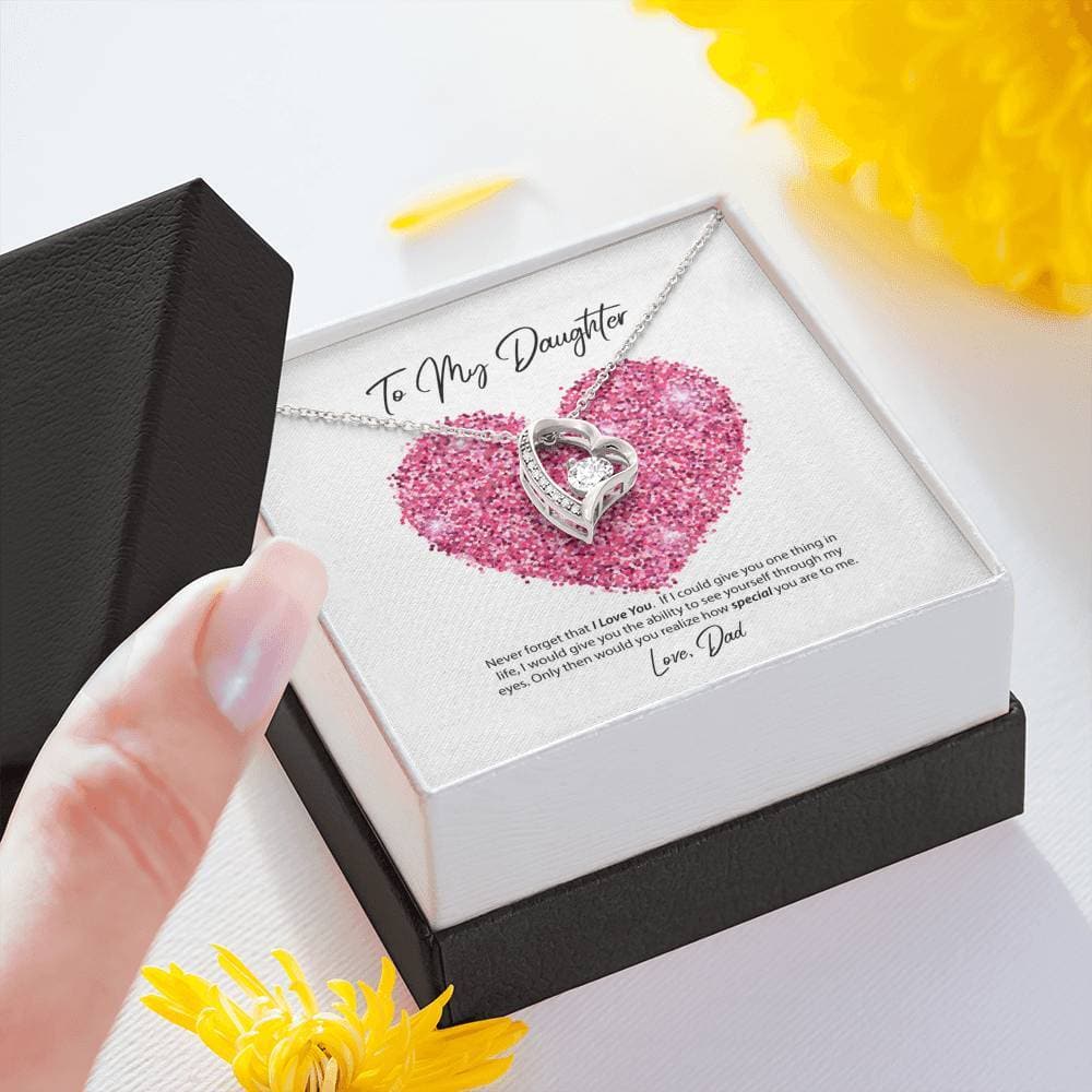 To My Daughter Love Dad Forever Love Necklace