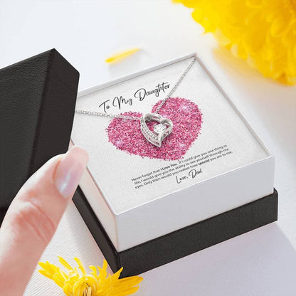 To My Daughter Love Dad Forever Love Necklace