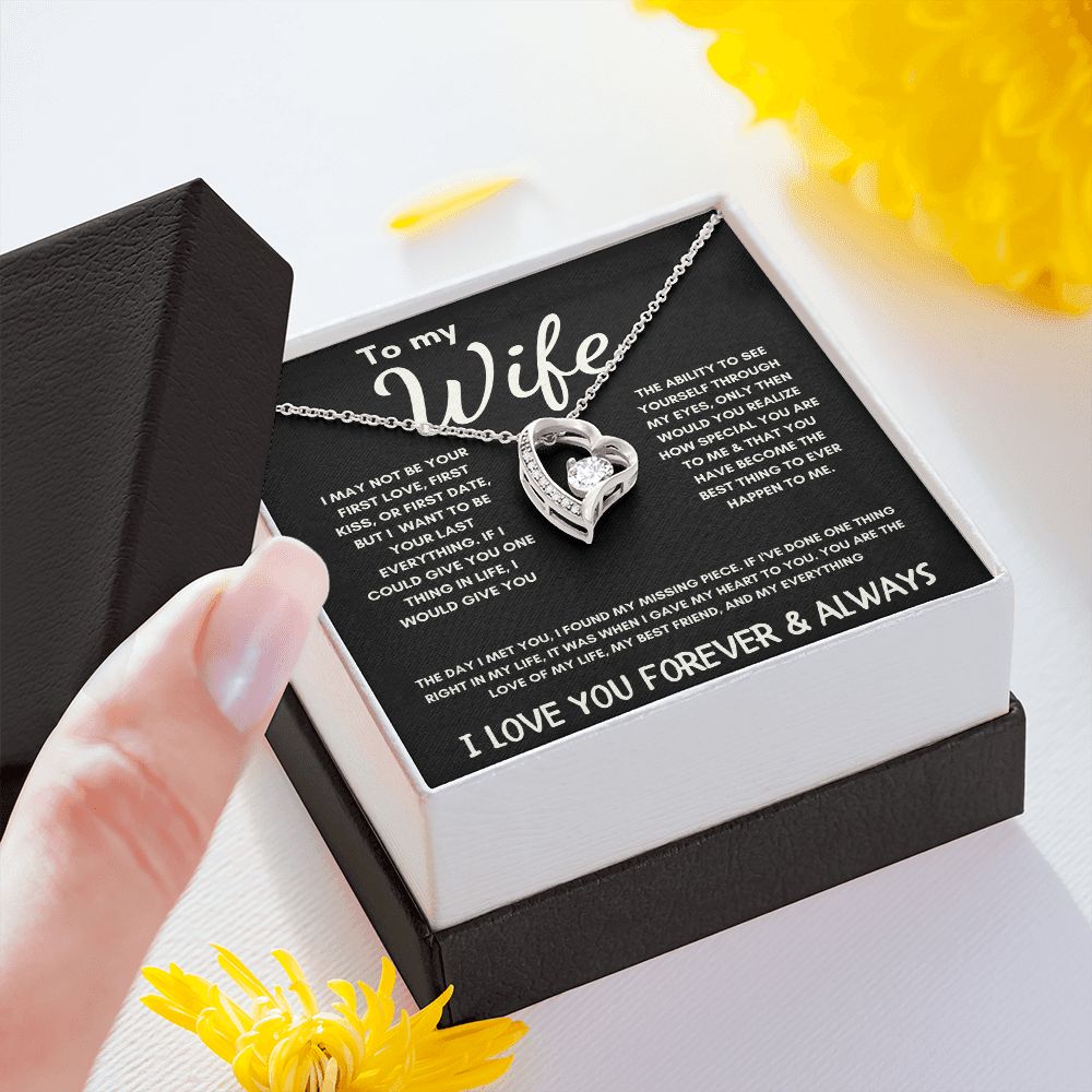To My Wife - Forever Love Necklace - The Day I Met You - Black Card Gift For Mom, necklace For Wife, Gift For Mother's Day