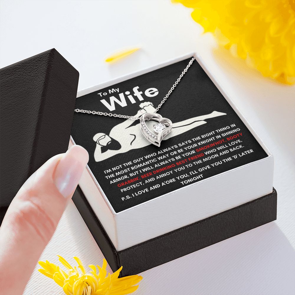 To My Wife - Forever Love Necklace - Booty Grabbin' - Black Card Gift For Mom, necklace For Wife, Gift For Mother's Day