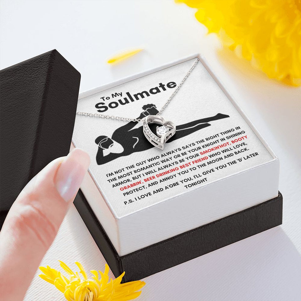 To My Soulmate - Forever Love Necklace - Booty Grabbin' - White Card