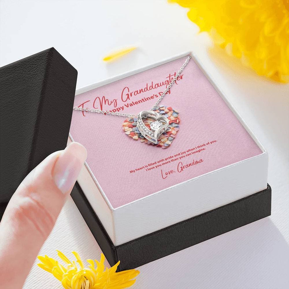 To My Granddaughter from Grandma Valentine's Day Forever Love Necklace