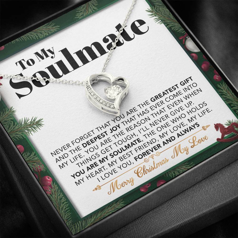 Forever Love Necklace - To My Soulmate - The One who Holds my Heart - Forever Love Necklace Gift For Wife