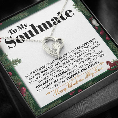 Forever Love Necklace - To My Soulmate - The One who Holds my Heart - Forever Love Necklace Gift For Wife
