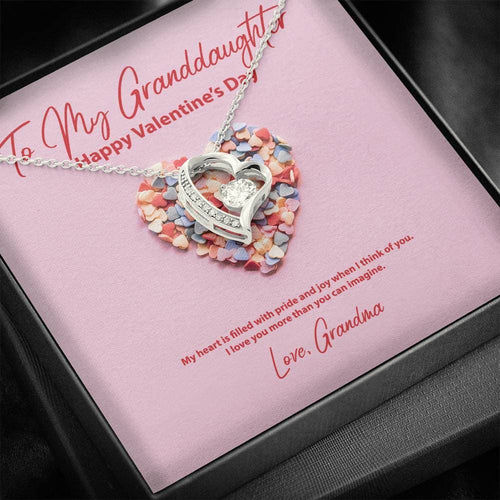 To My Granddaughter from Grandma Valentine's Day Forever Love Necklace