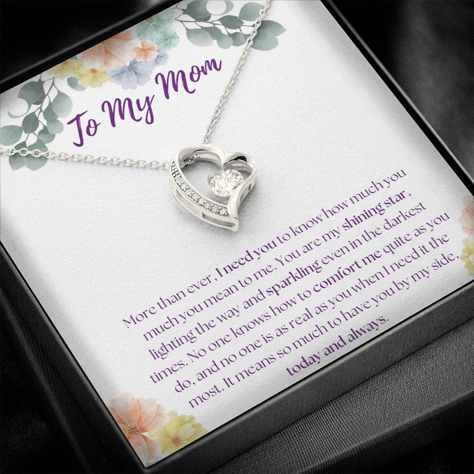 To My Mom - Shining Star - Forever Love Necklace Gift For Mom, necklace For Wife, Gift For Mother's Day