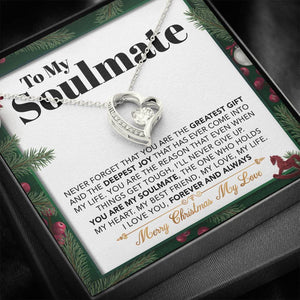 Namashops - Forever Love Necklace - To My Soulmate - The One who Holds my Heart - Forever Love Necklace, Gift For Wife, For Mom, Gift For Christmas, Birthday
