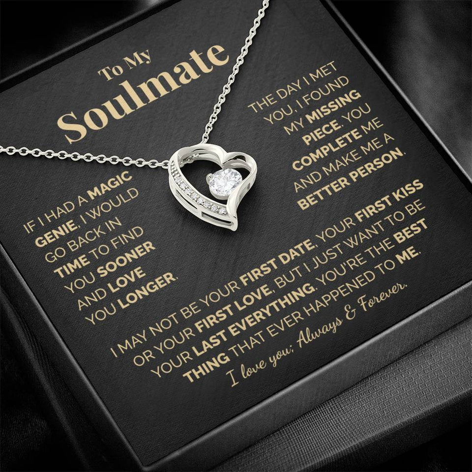 To My Soulmate, Always & Forever, Love Knot Necklace, Anniversary Gift, Valentine Necklace