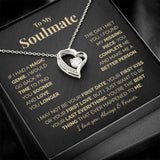 To My Soulmate, Always & Forever, Love Knot Necklace, Anniversary Gift, Valentine Necklace