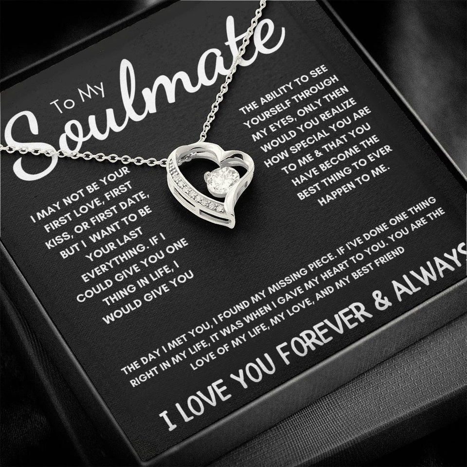 To My Soulmate - Forever Love Necklace - The Day I Met You - Black Card
