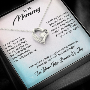 To My Mommy Mom Necklace Gift - I am so lucky that you get to be my mommy, you're gonna knock this outta sight From Daughter Son Heart Forever Love Necklace LX028C