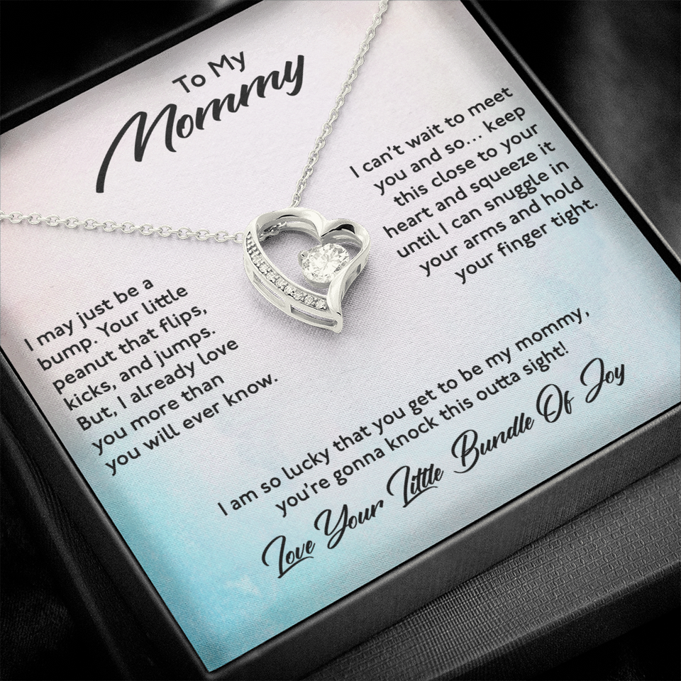 To My Mommy Mom Necklace Gift - I am so lucky that you get to be my mommy, you're gonna knock this outta sight From Daughter Son Heart Forever Love Necklace LX028C