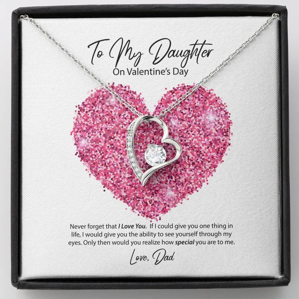 To My Daughter from Dad Valentine's Day Forever Love Necklace