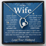 Wife Necklace from Husband - Without You - Forever Love Necklace, Best Necklace for Wife, Gift for Birthday, Anniversary