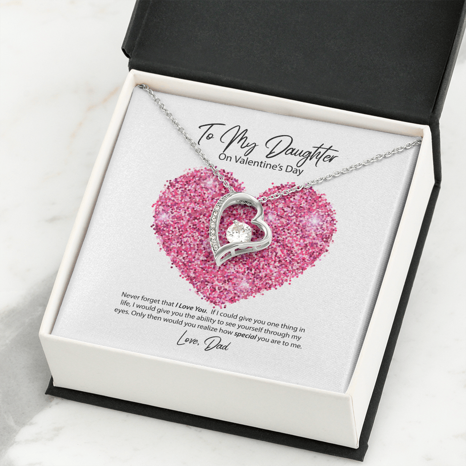 To My Daughter from Dad Valentine's Day Forever Love Necklace