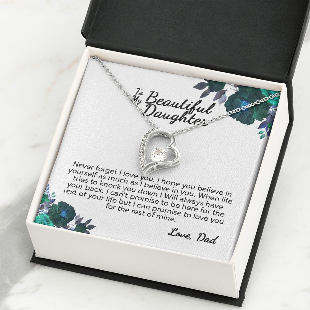 To My Beautiful Daughter From Dad | I Can Promise | White Version | Forever Love Necklace